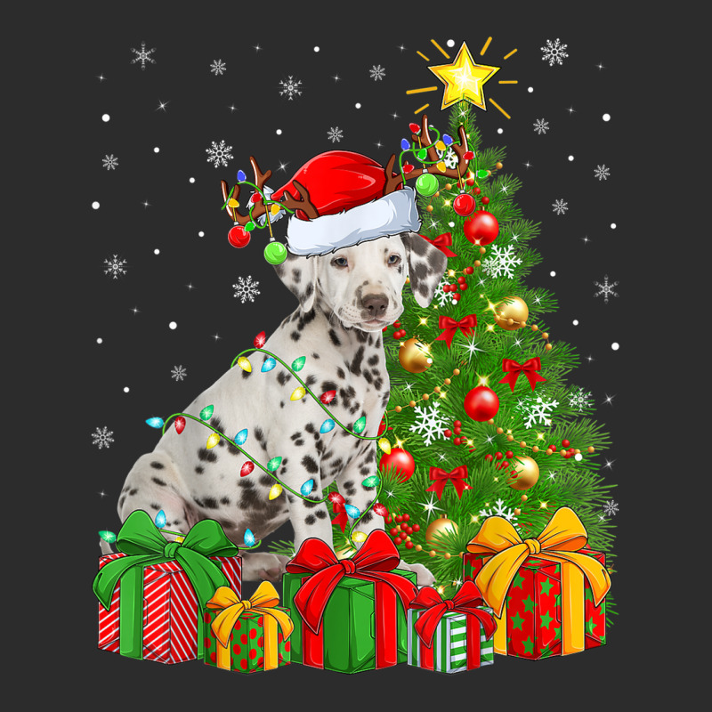 Xmas Holiday Lights Santa Dalmatian Dog Christmas Tree Exclusive T-shirt | Artistshot