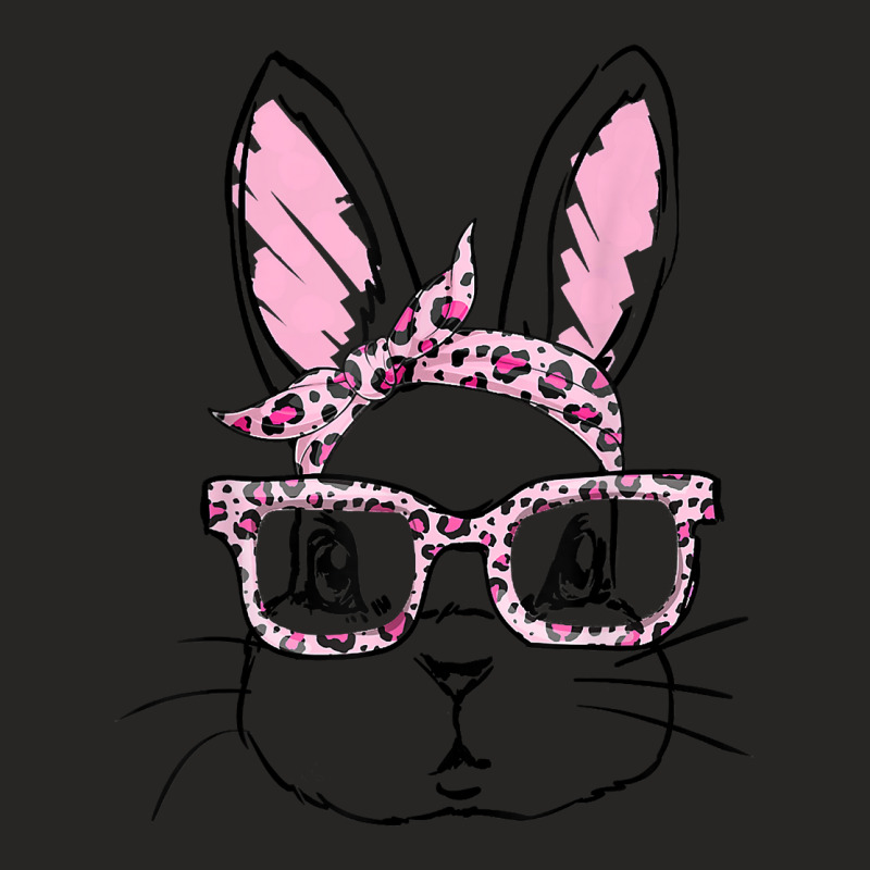 Cute Bunny Face Leopard Glasses Headband Happy Easter Day Ladies Fitted T-Shirt by Graham Sanchez | Artistshot