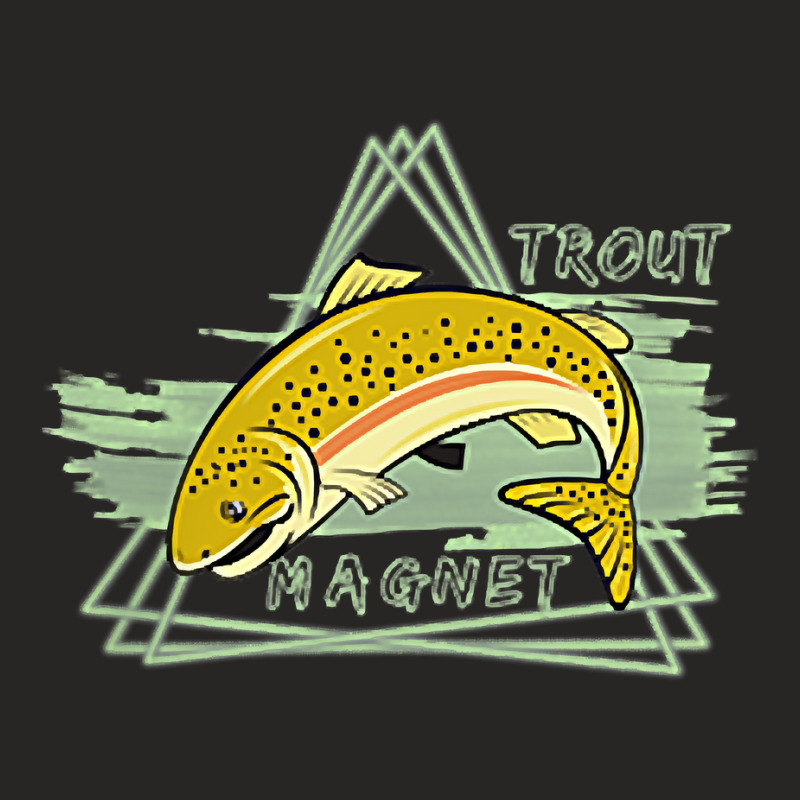 Trout Fishing Magnet   Steelhead Rainbow   Dad Birthday Gift T Shirt Ladies Fitted T-Shirt by cm-arts | Artistshot