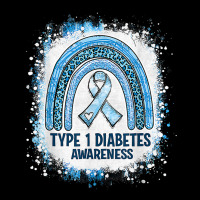 Type 1 Diabetes Awareness Month Bleached Rainbow Blue Ribbon Men's 3/4 Sleeve Pajama Set | Artistshot