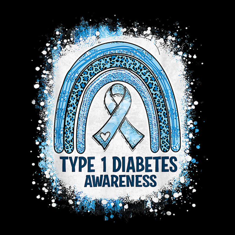 Type 1 Diabetes Awareness Month Bleached Rainbow Blue Ribbon Men's Long Sleeve Pajama Set | Artistshot