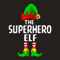 Superhero Elf Matching Family Group Christmas Party Pajama Tank Top | Artistshot