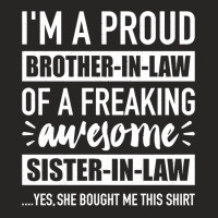 Proud Brother In Law Of Awesome Sister In Law Pullover Hoodie Ladies Fitted T-shirt | Artistshot