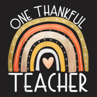 One Thankful Teacher Thanksgiving Rainbow Fall Autumn Cute T-shirt | Artistshot