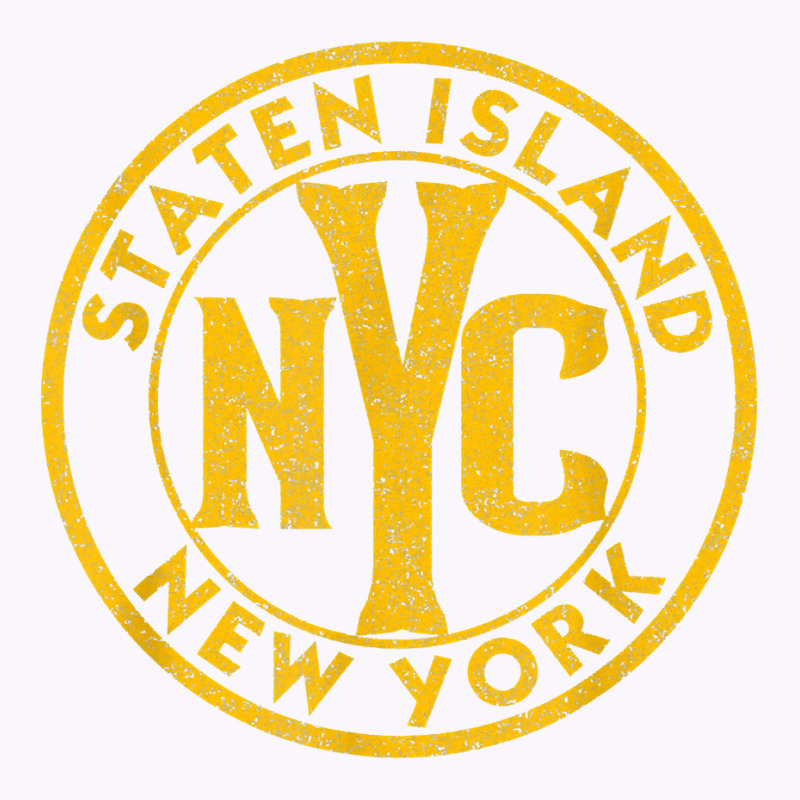 Staten Island New York Vintage Sign Distressed Amber Print T Shirt Tank Top by cm-arts | Artistshot