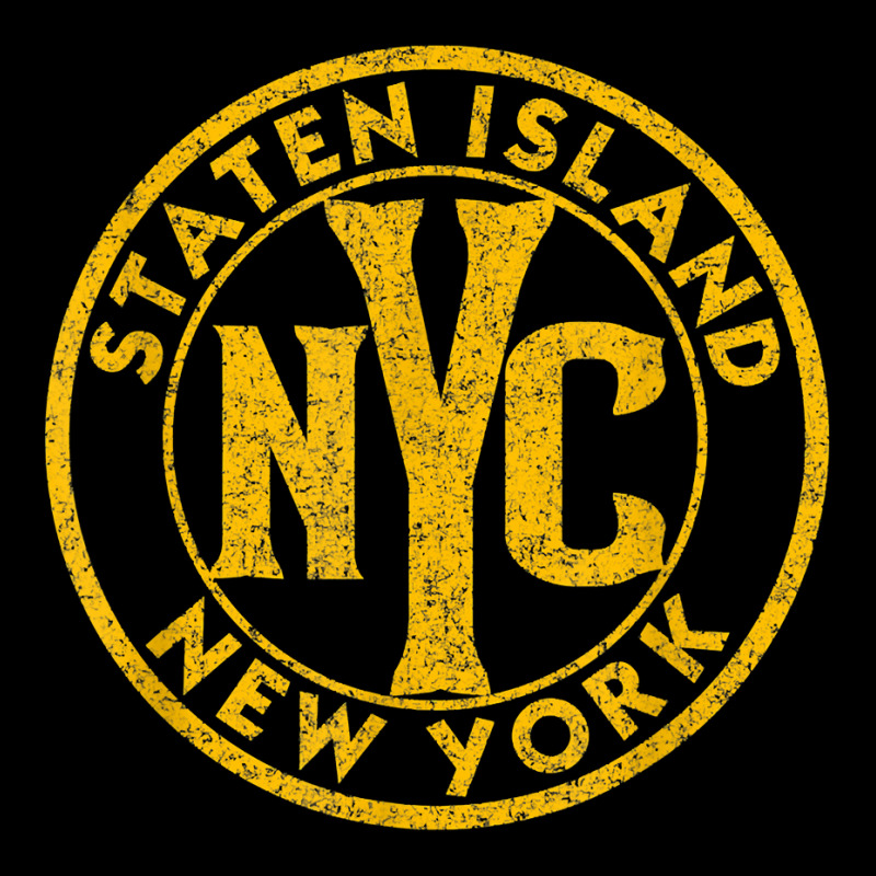 Staten Island New York Vintage Sign Distressed Amber Print T Shirt Long Sleeve Shirts by cm-arts | Artistshot