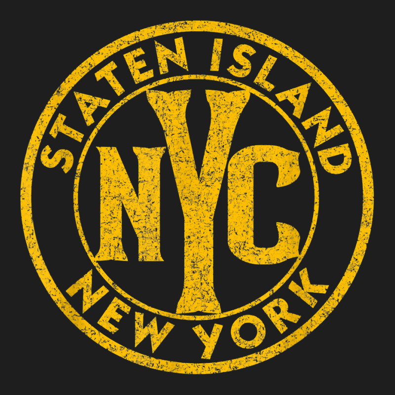 Staten Island New York Vintage Sign Distressed Amber Print T Shirt Classic T-shirt by cm-arts | Artistshot