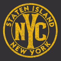 Staten Island New York Vintage Sign Distressed Amber Print T Shirt Vintage Hoodie And Short Set | Artistshot