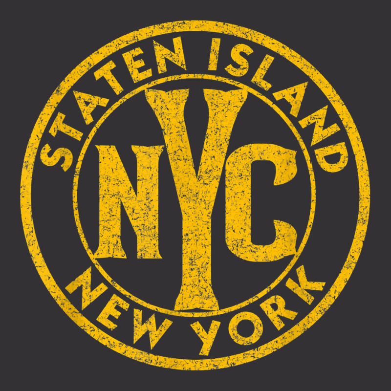 Staten Island New York Vintage Sign Distressed Amber Print T Shirt Vintage Hoodie And Short Set by cm-arts | Artistshot