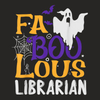 Funny Faboolous (fabulous) Librarian Ghost Scary Halloween Ladies Fitted T-shirt | Artistshot