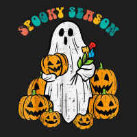 Ghost Pumpkins Spooky Season Retro Groovy Halloween Classic T-shirt | Artistshot