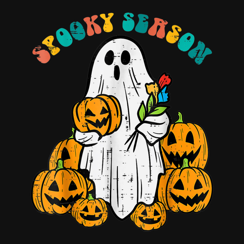 Ghost Pumpkins Spooky Season Retro Groovy Halloween Baby Bibs by Snake | Artistshot