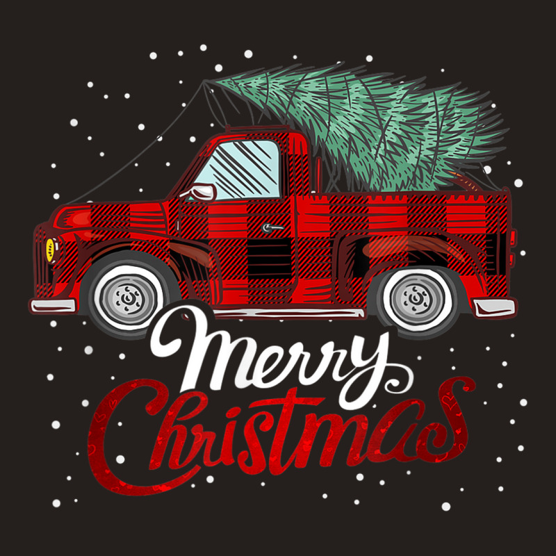 Merry Christmas Buffalo Truck Tree Red Plaid Xmas Holiday Tank Top | Artistshot