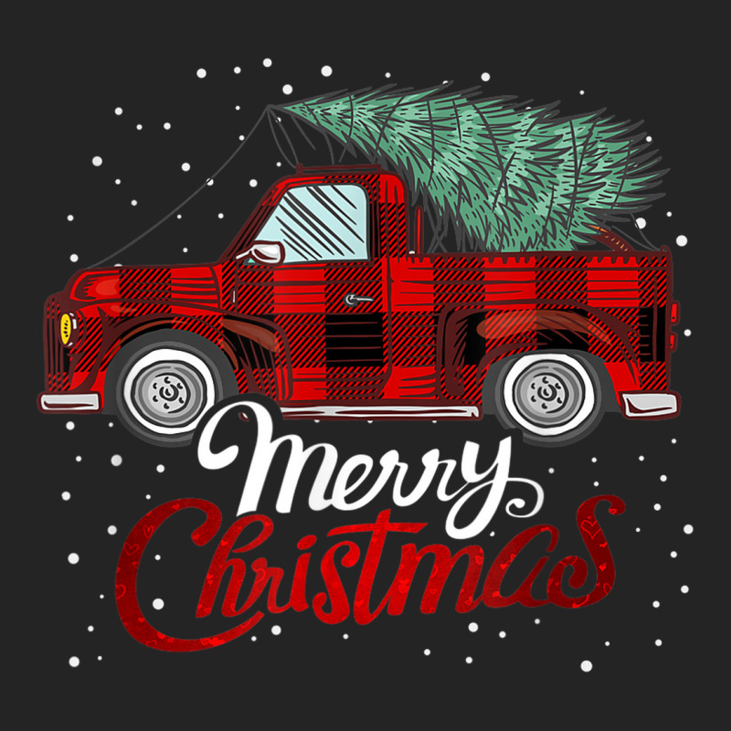 Merry Christmas Buffalo Truck Tree Red Plaid Xmas Holiday 3/4 Sleeve Shirt | Artistshot