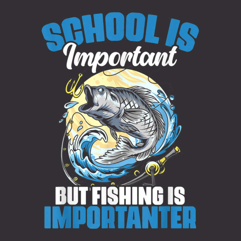 School Is Important But Fishing Is Importanter Fisherman Vintage Short | Artistshot