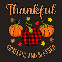 Thankful Grateful Blessed Turkey Thanksgiving Family Graphic Tank Top | Artistshot