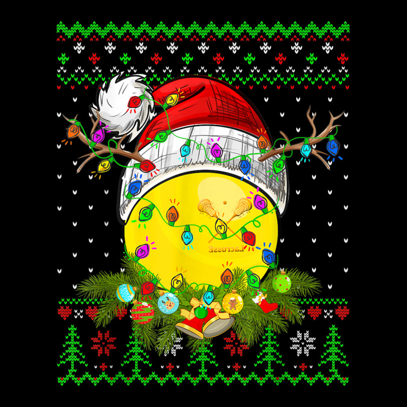 Funny Lacrosse Sport Ugly Christmas Pajama Lights Xmas Pocket T-shirt | Artistshot