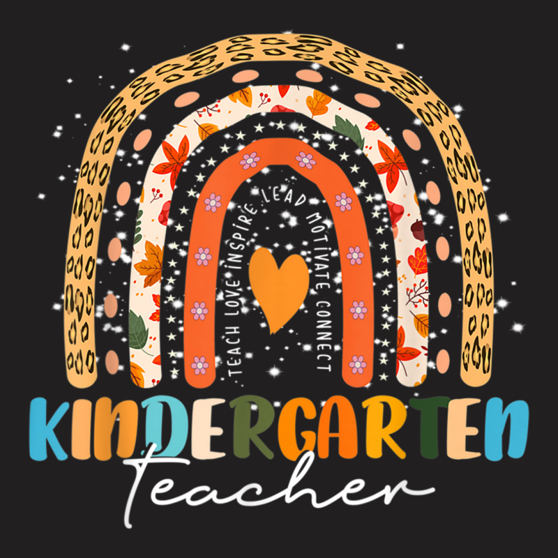 Kindergarten Teacher Teach Love Boho Rainbow Thanksgiving T-shirt | Artistshot