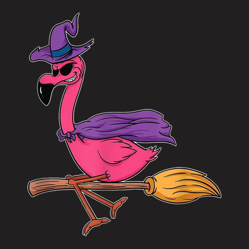 Halloween Flamingo Funny Witch Scary Party Broom T-shirt | Artistshot