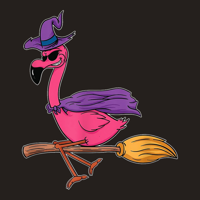 Halloween Flamingo Funny Witch Scary Party Broom Tank Top | Artistshot