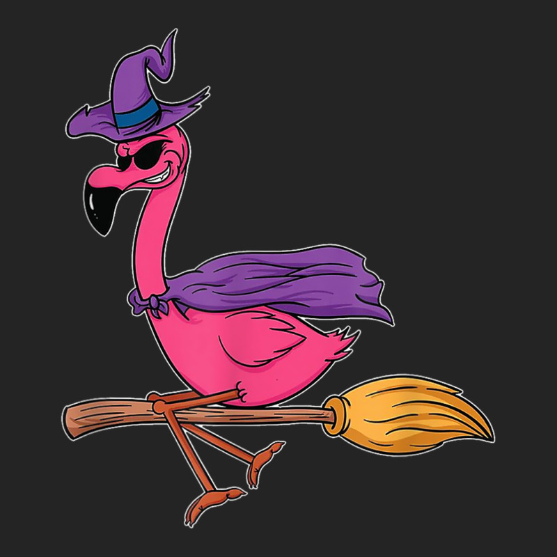 Halloween Flamingo Funny Witch Scary Party Broom 3/4 Sleeve Shirt | Artistshot