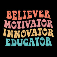 Groovy Believer Motivator Innovator Educator Retro Teachers Youth Jogger | Artistshot