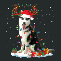 Siberian Husky Christmas Tree Lights Santa Xmas Pajama Women's Triblend Scoop T-shirt | Artistshot