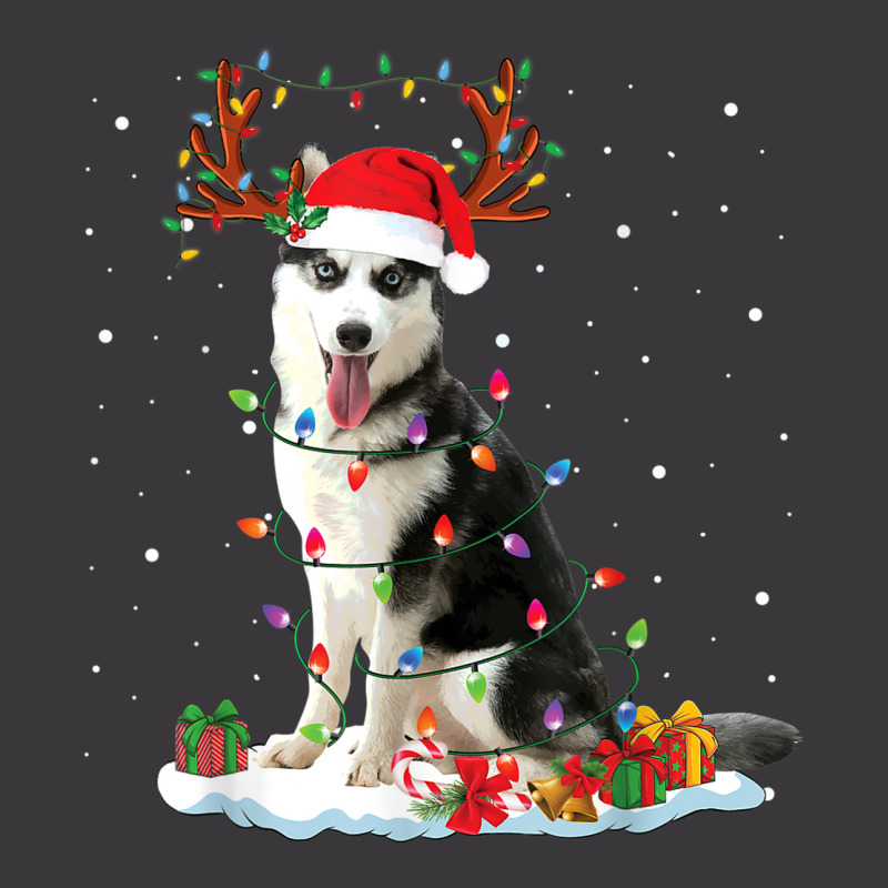 Siberian Husky Christmas Tree Lights Santa Xmas Pajama Ladies Curvy T-Shirt by Golden | Artistshot