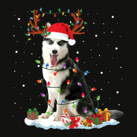 Siberian Husky Christmas Tree Lights Santa Xmas Pajama Scorecard Crop Tee | Artistshot