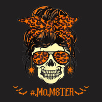 Momster Halloween Costume A Skull Mom Messy Hair Bun Monster T-shirt | Artistshot