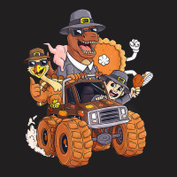 Thanksgiving Turkey Pie Pilgrim T Rex Riding Truck Boys Kids T-shirt | Artistshot