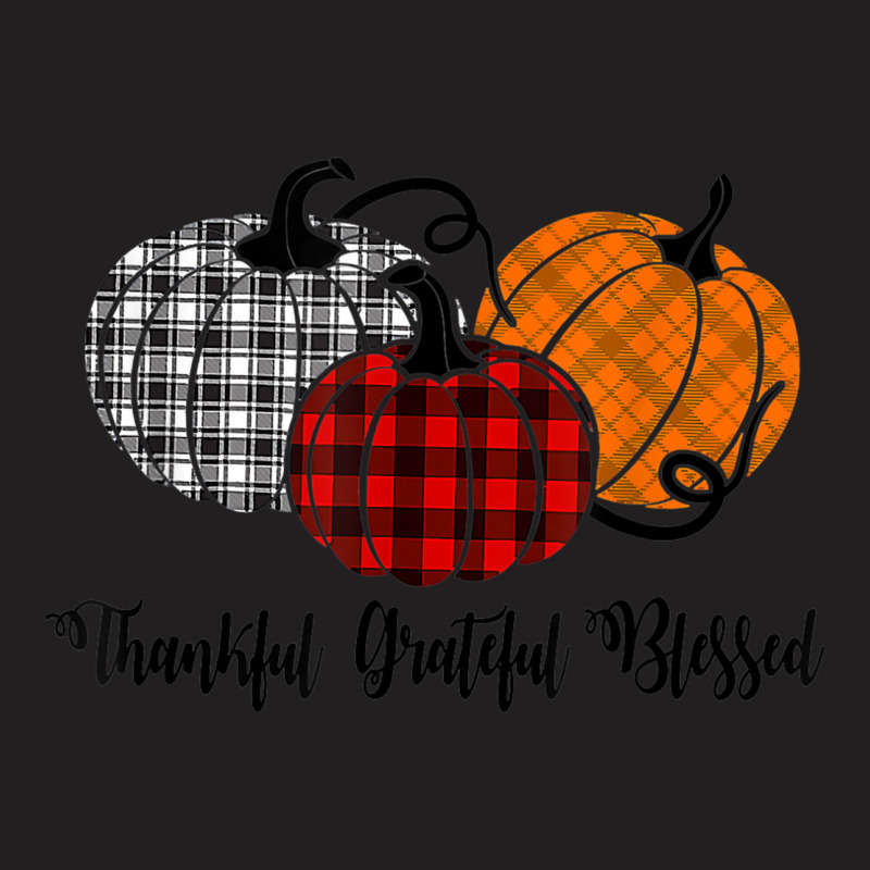 Thankful Grateful Blessed Plaid Shirt Thanksgiving Men Women T-shirt | Artistshot