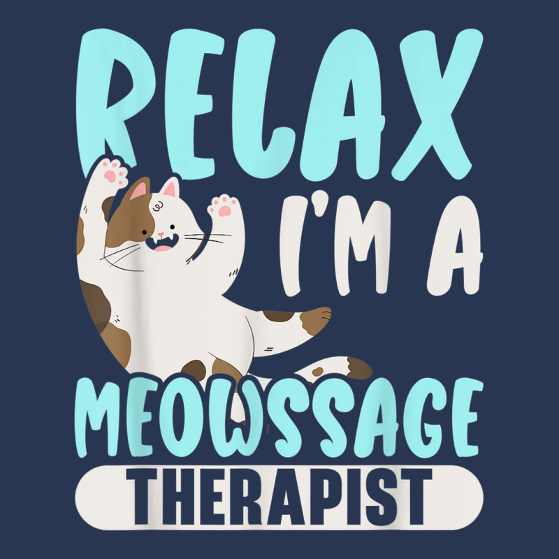 Relax I'm A Meowssage Therapist Cat Owner Kitty Men Denim Jacket | Artistshot