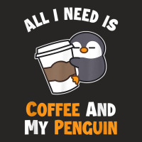 Coffee And My Penguin Sea Bird King Emperor Penguin Ladies Fitted T-shirt | Artistshot