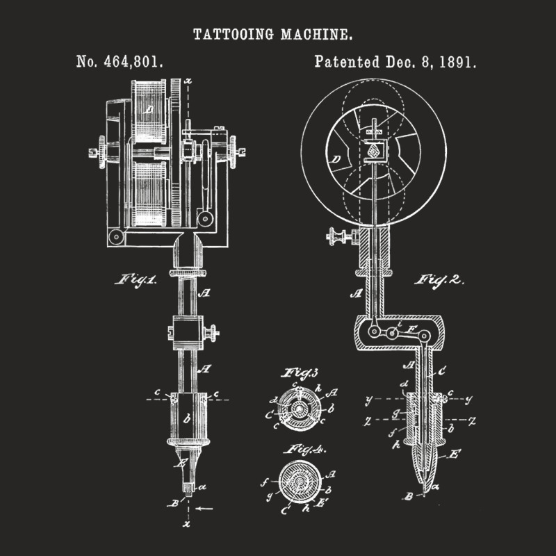 Vintage Tattoo Artist Gun - Inking Machine Drawing Tee Ladies Fitted T-Shirt by LaynieWash | Artistshot