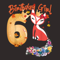 Fox Animal Lovers 6th Birthday Girl Fox B-day 6 Year Old Racerback Tank | Artistshot