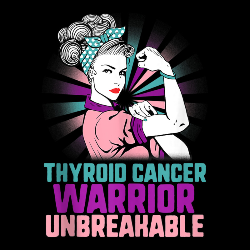 Thyroid Cancer Woman Warrior Purple Pink Ribbon Awareness Tank Top V-neck Tee | Artistshot