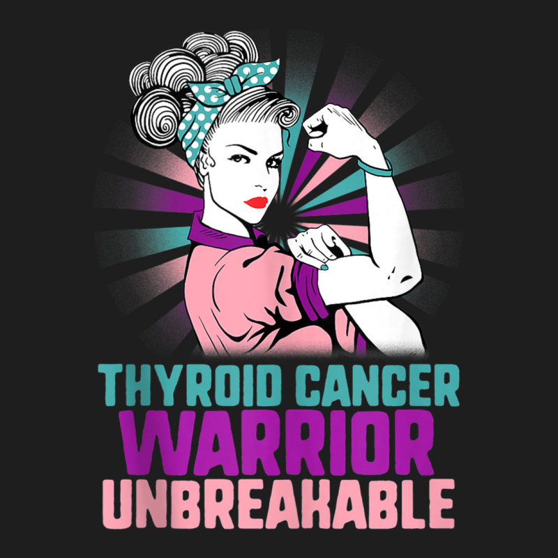 Thyroid Cancer Woman Warrior Purple Pink Ribbon Awareness Tank Top Classic T-shirt | Artistshot