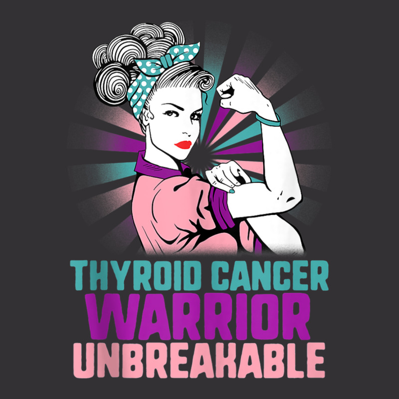 Thyroid Cancer Woman Warrior Purple Pink Ribbon Awareness Tank Top Vintage Short | Artistshot