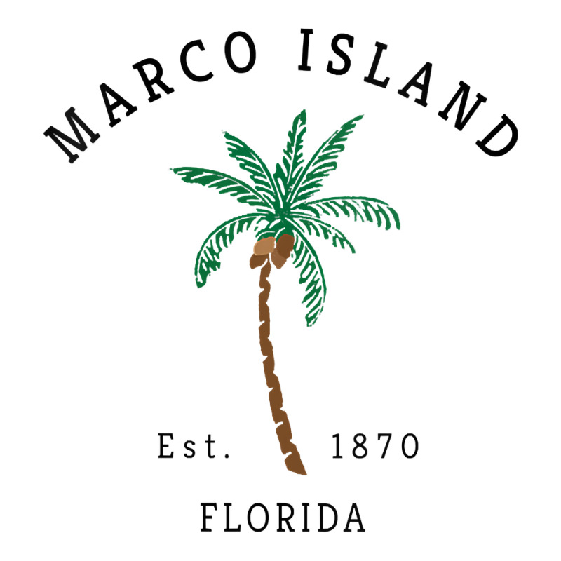 Womens Marco Island Florida Colorful Palm Tree Retro Novelty Art V Nec Crop Top by cm-arts | Artistshot