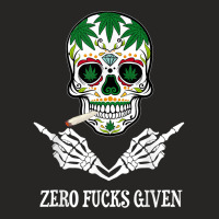 Mens Zero Fucks Given Skull Weed Marijuana 420 T Shirt Ladies Fitted T-shirt | Artistshot