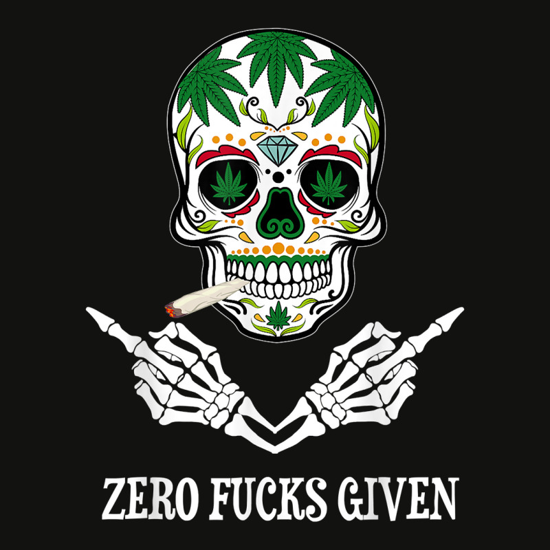 Mens Zero Fucks Given Skull Weed Marijuana 420 T Shirt Scorecard Crop Tee by cm-arts | Artistshot