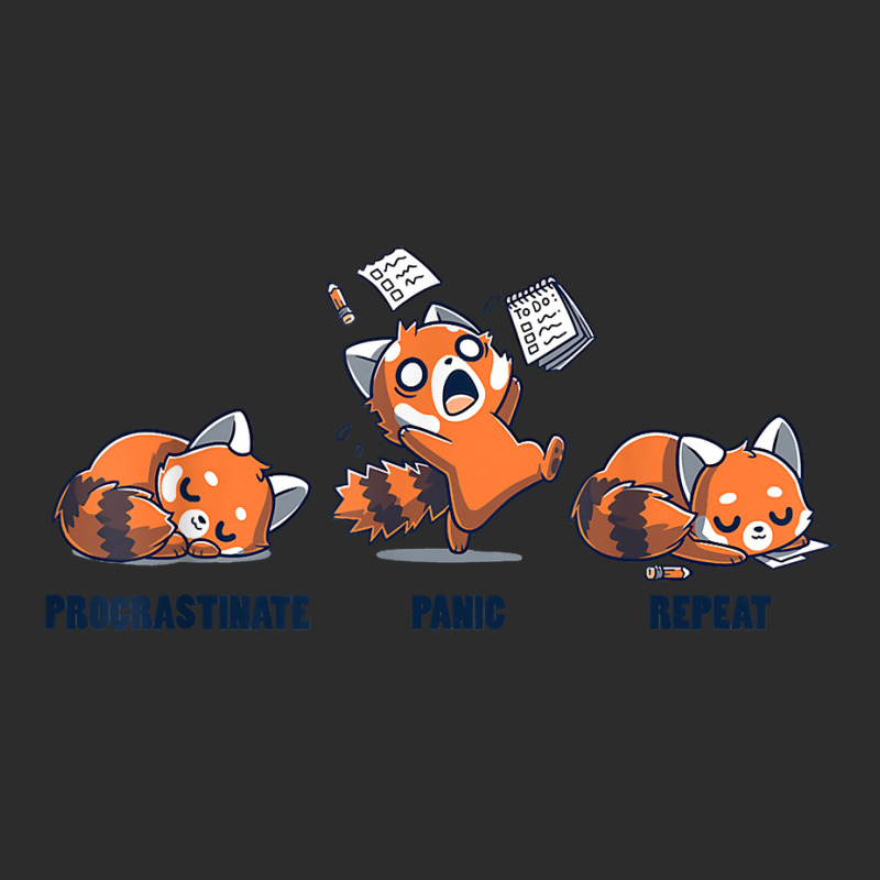 Procrastinate Panic Repeat Daily Distressed Red Pandas Exclusive T-shirt | Artistshot