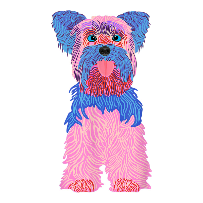 Yorkshire Terrier, Dog, Pink, Blue, Funny, Crazy T Shirt Crop Top by cm-arts | Artistshot