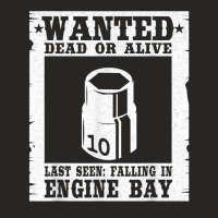 Wanted 10mm Socket Poster Race Car Drag Racing Mechanic Ladies Fitted T-shirt | Artistshot