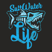 Saltwater Life Fishing Ladies Fitted T-shirt | Artistshot