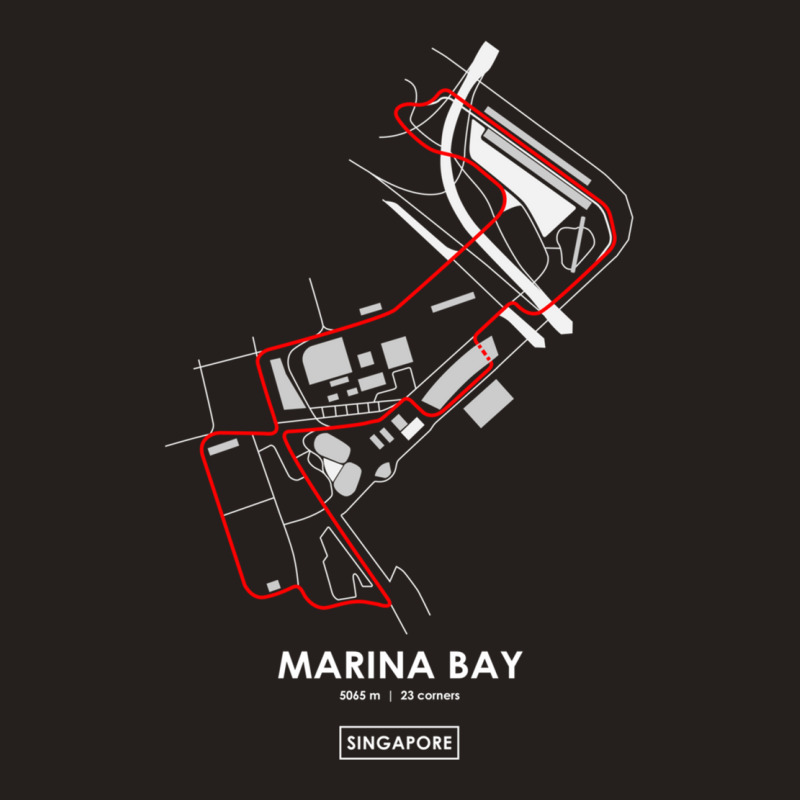 Marina Bay - Singapore Track Map 2.0 Red Tank Top by NICHOLASGIBSON | Artistshot