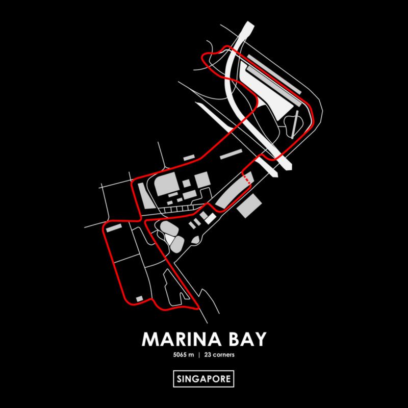 Marina Bay - Singapore Track Map 2.0 Red Men's Long Sleeve Pajama Set by NICHOLASGIBSON | Artistshot