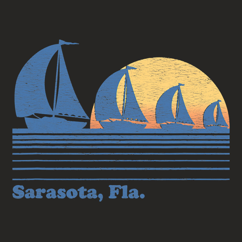 Sarasota Fl Sailboat  Vintage 80s Sunset Ladies Fitted T-Shirt by cm-arts | Artistshot