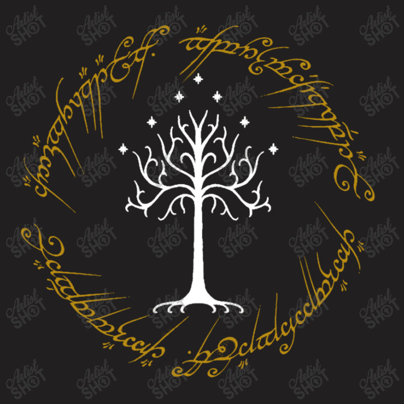 Gold Ringed White Tree Of Gondor T-shirt | Artistshot